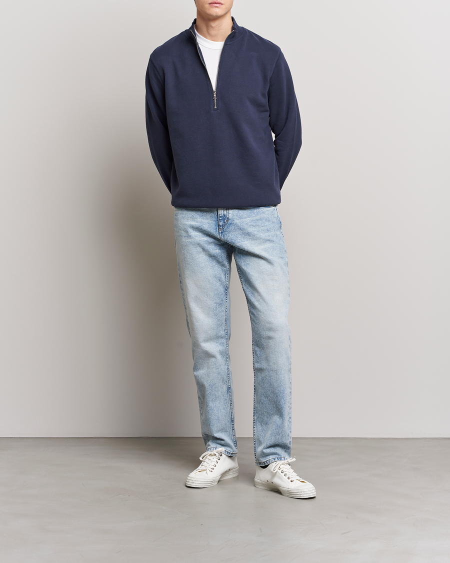 Homme | Pulls Et Tricots | Sunspel | Loopback Half Zip Navy