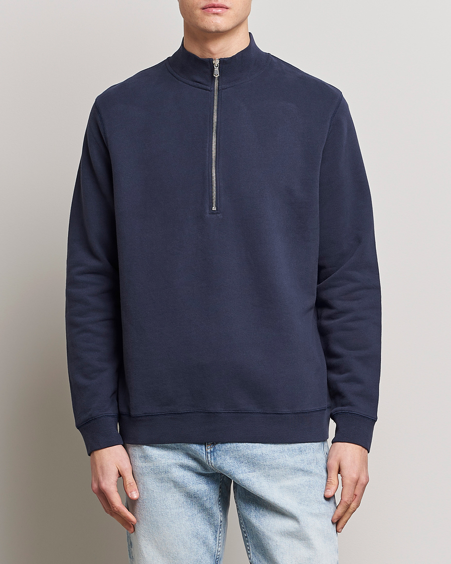 Homme | Pulls Et Tricots | Sunspel | Loopback Half Zip Navy