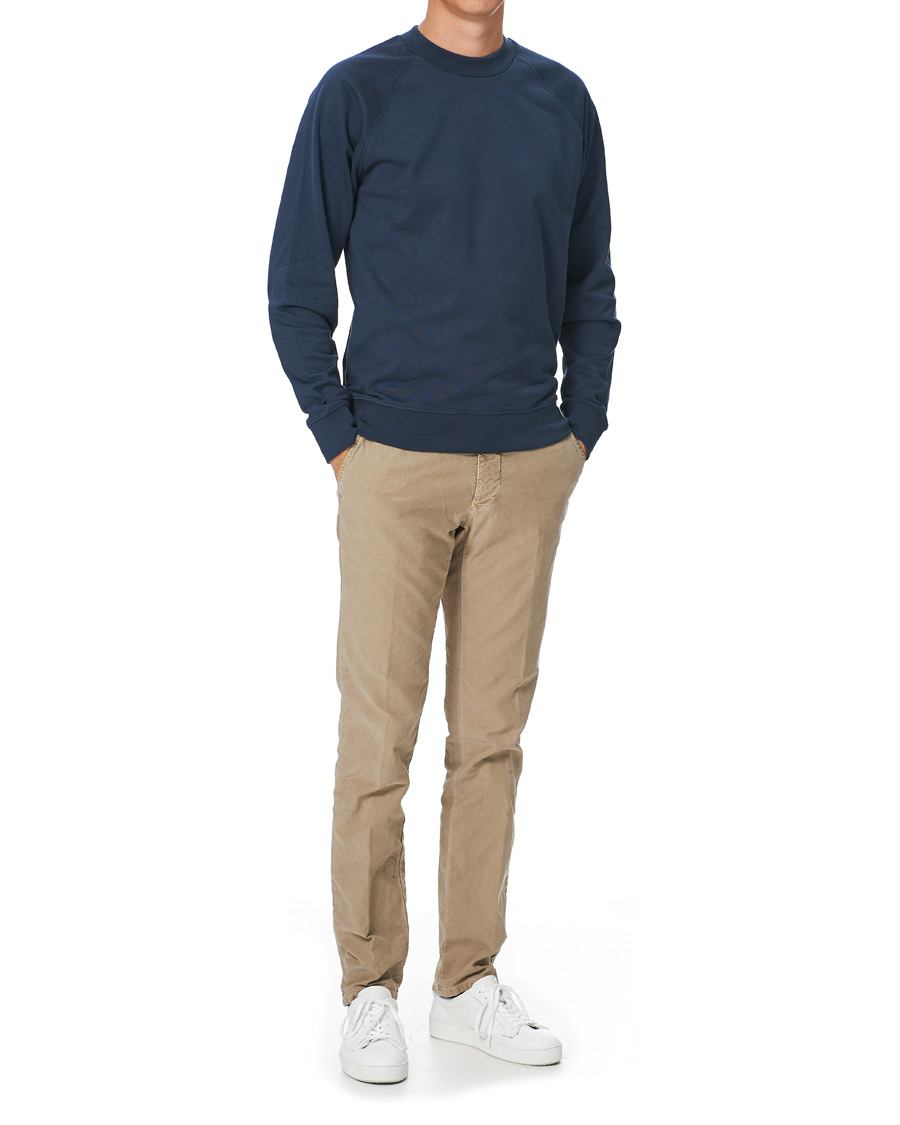 Homme | Pulls Et Tricots | Sunspel | Sea Island Cotton Loopback Raglan Sweatshirt Navy