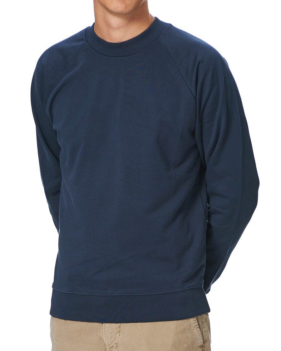 Homme | Pulls Et Tricots | Sunspel | Sea Island Cotton Loopback Raglan Sweatshirt Navy
