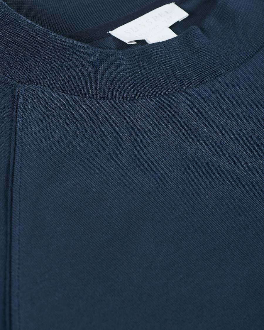 Homme | Pulls Et Tricots | Sunspel | Sea Island Cotton Loopback Raglan Sweatshirt Navy