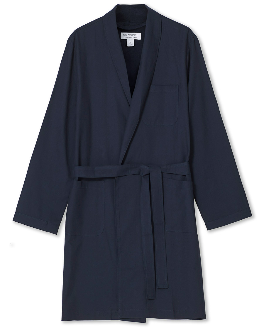 Homme | Peignoirs Et Pyjamas | Sunspel | Cotton Robe Navy