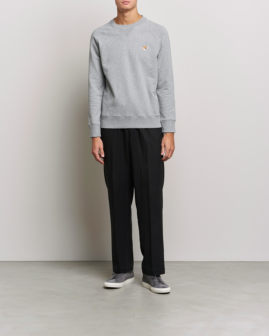 Homme | Pulls Et Tricots | Maison Kitsuné | Fox Head Sweatshirt Grey Melange