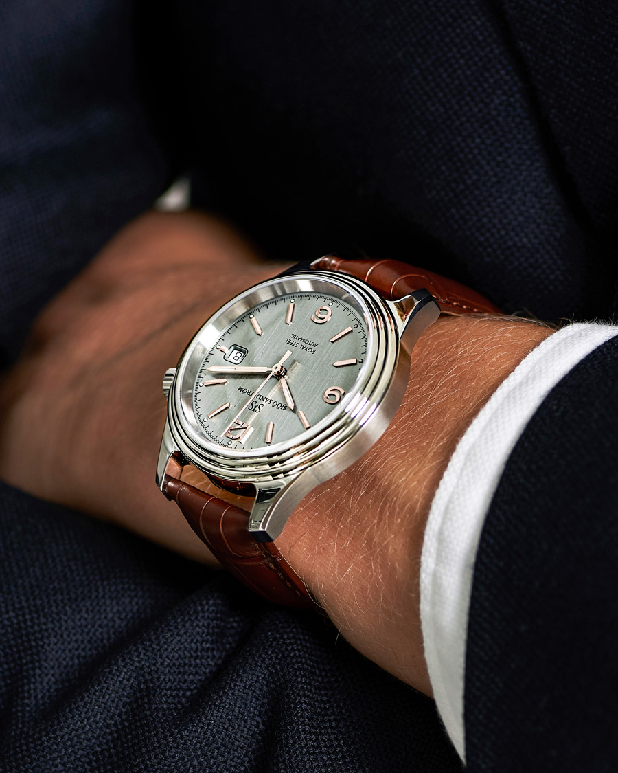 Homme | Sjöö Sandström Royal Steel Classic 41mm Grey and Brown Alligator | Sjöö Sandström | Royal Steel Classic 41mm Grey and Brown Alligator