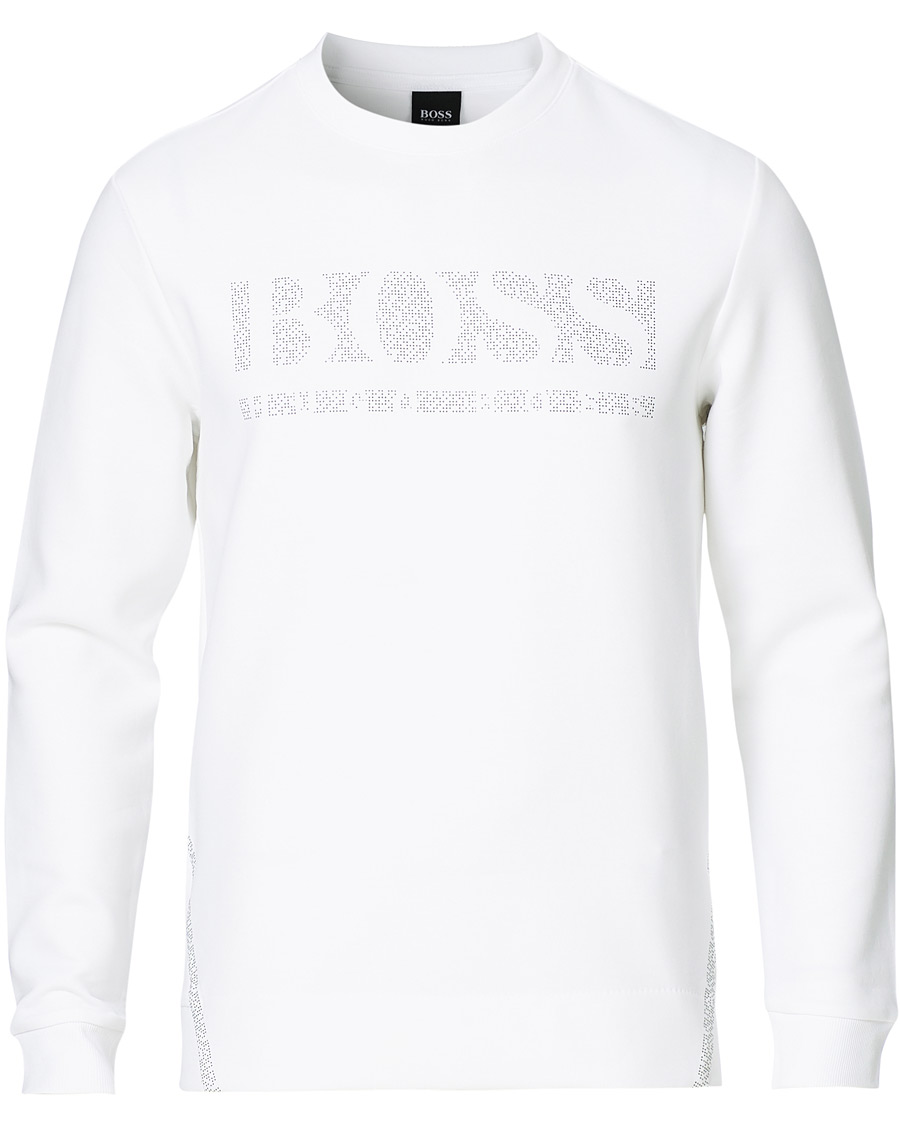 Homme | Pulls Et Tricots | BOSS GREEN | BOSS Athleisure Salbo Iconic Crew Neck Sweatashirt White
