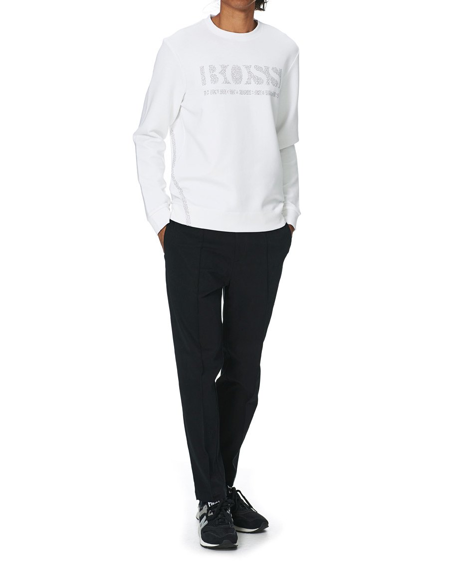 Homme | Pulls Et Tricots | BOSS GREEN | BOSS Athleisure Salbo Iconic Crew Neck Sweatashirt White