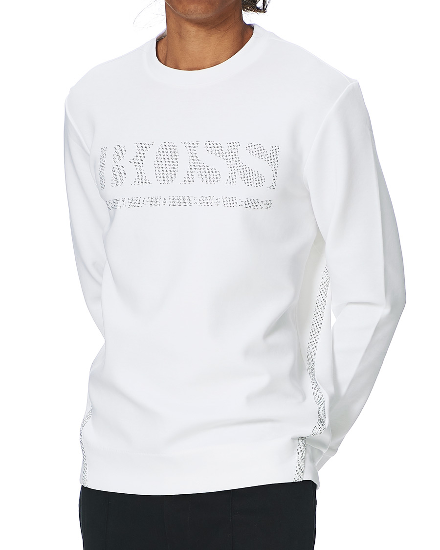 Homme | Pulls Et Tricots | BOSS GREEN | BOSS Athleisure Salbo Iconic Crew Neck Sweatashirt White