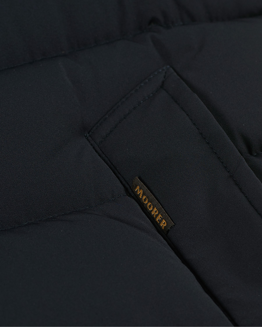 Homme | Manteaux Et Vestes | MooRER | Double Breasted Stretch Nylon Hood Coat Navy