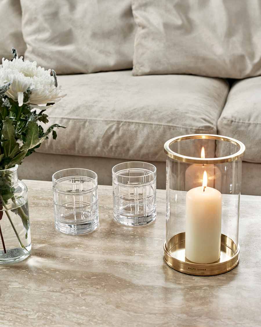 Homme | Pour La Maison | Ralph Lauren Home | Hudson Plaid Crystal Glass 2pcs Clear