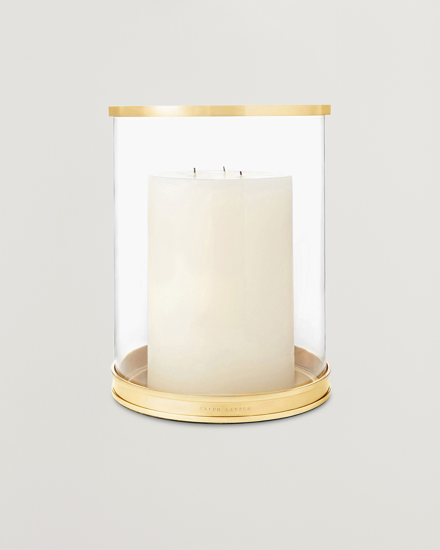 Homme | Pour La Maison | Ralph Lauren Home | Modern Medium Hurricane Lamp Brass
