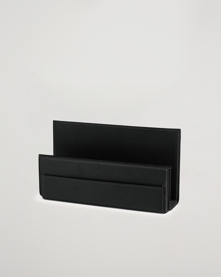 Homme | Pour La Maison | Ralph Lauren Home | Brennan Leather Letter Rack Black