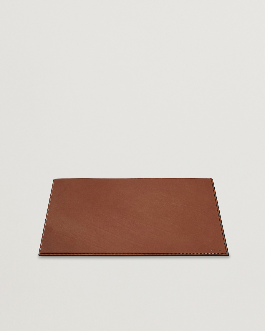 Homme | Pour La Maison | Ralph Lauren Home | Brennan Small Leather Desk Blotter Saddle Brown