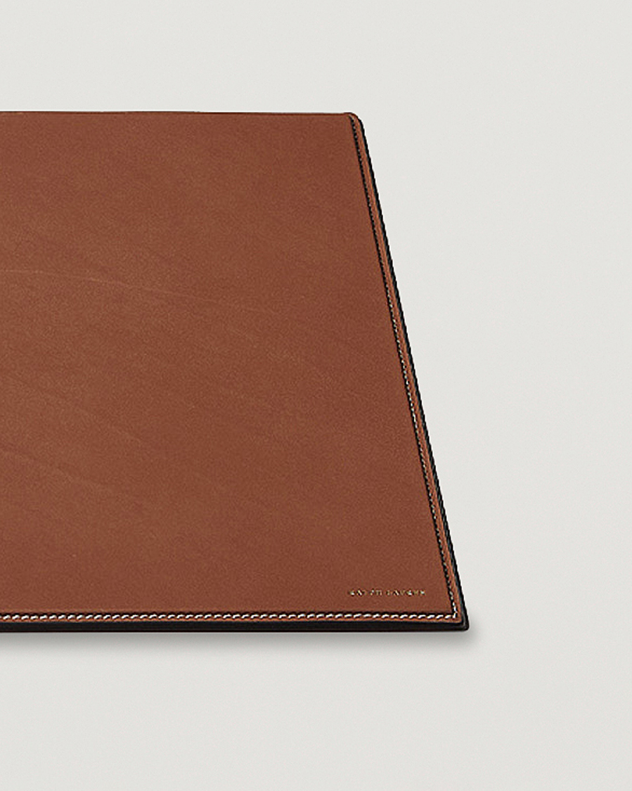 Homme |  | Ralph Lauren Home | Brennan Small Leather Desk Blotter Saddle Brown