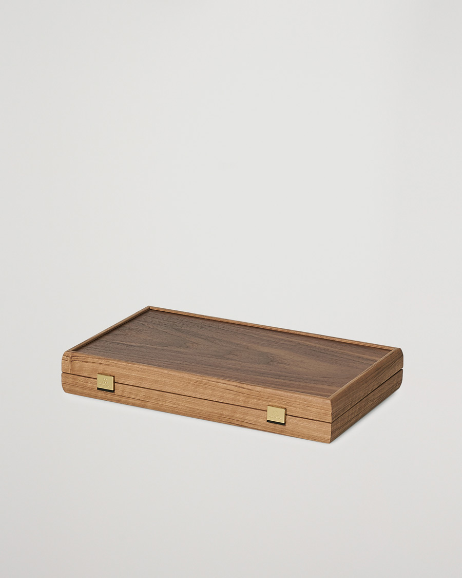 Homme | Jeux | Manopoulos | American Walnut Backgammon With Side Racks