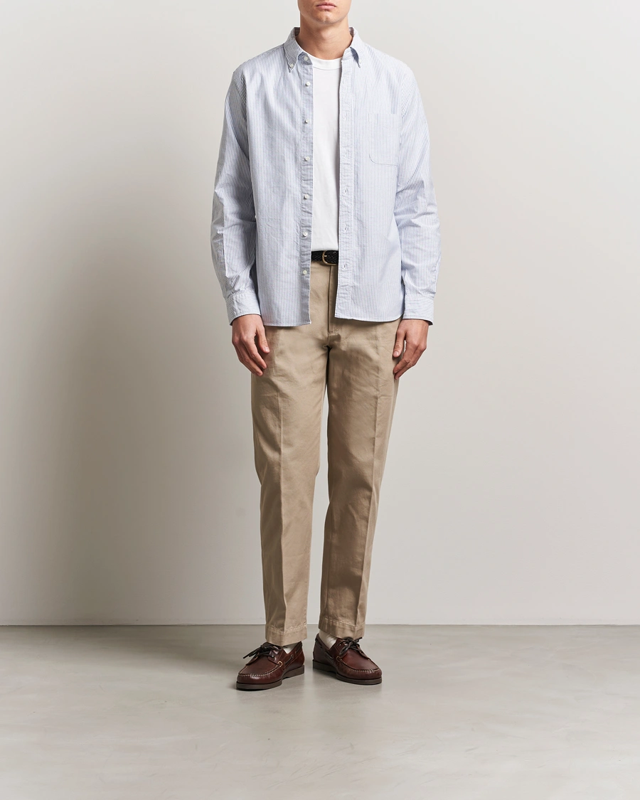 Homme | Chemises | BEAMS PLUS | Oxford Button Down Shirt Blue Stripe