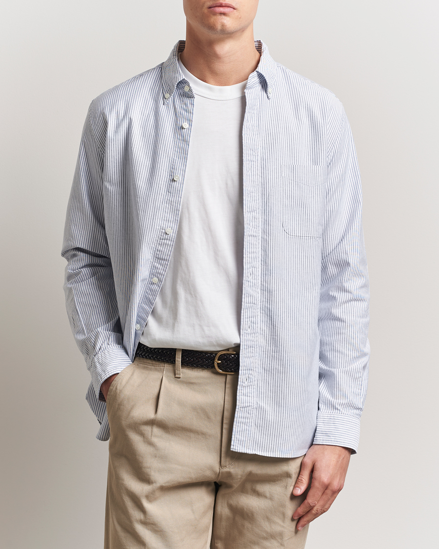 Homme | Chemises | BEAMS PLUS | Oxford Button Down Shirt Blue Stripe