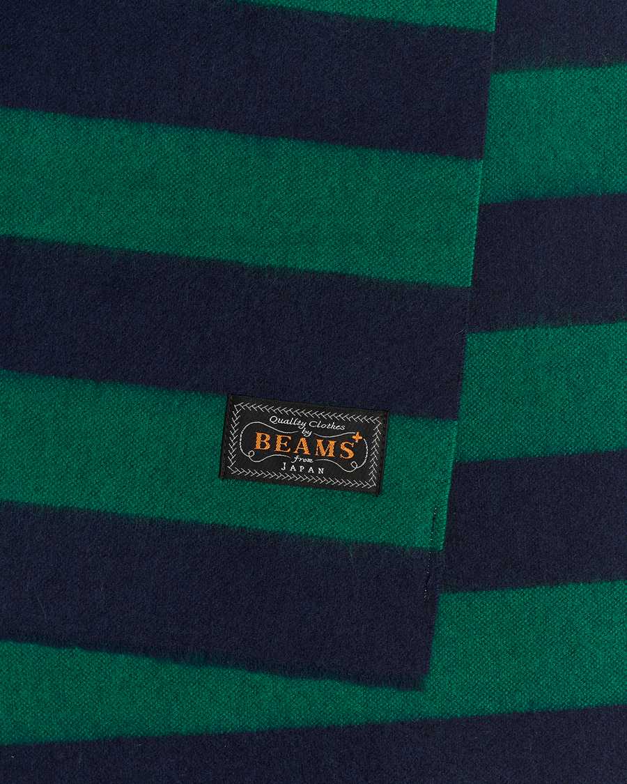 Homme | BEAMS PLUS Cashmere Stripe Scarf Green/Navy | BEAMS PLUS | Cashmere Stripe Scarf Green/Navy