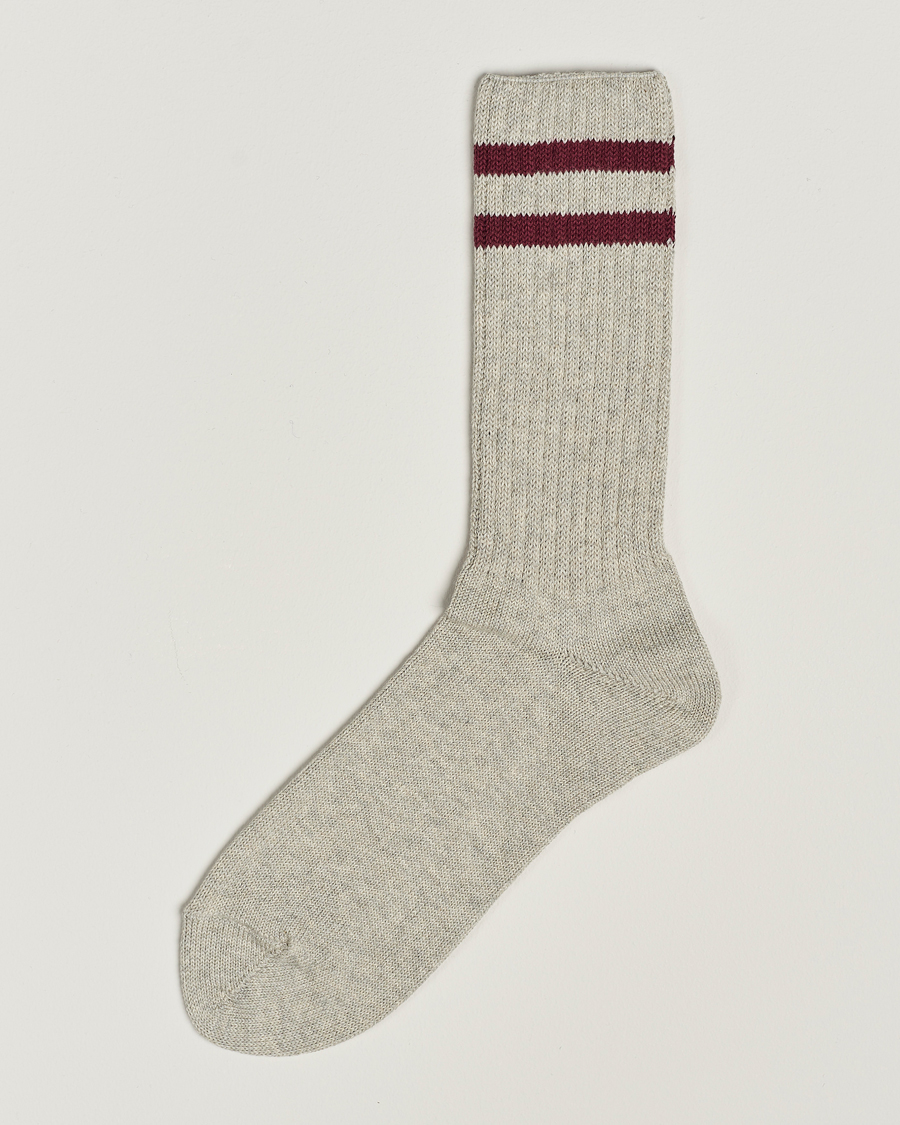 Homme | Sous-Vêtements Et Chaussettes | BEAMS PLUS | Schoolboy Socks Grey/Burgundy