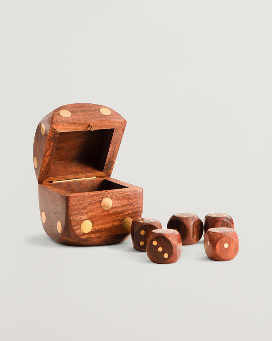 Homme | Décoration | Authentic Models | Wooden Dice Box Brass