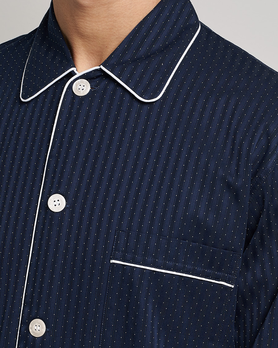 Homme | Peignoirs Et Pyjamas | Derek Rose | Royal Piped Cotton Pyjama Set Navy