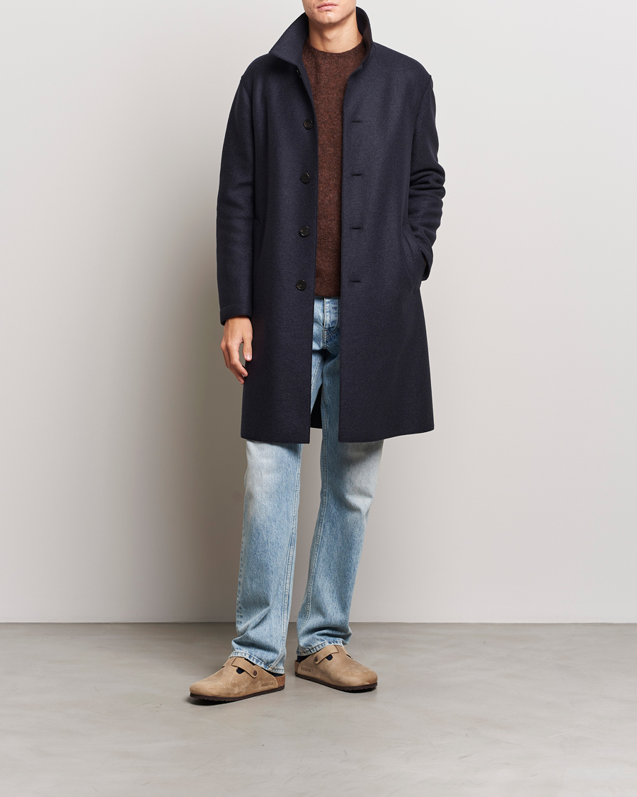 Homme | Manteaux Et Vestes | Harris Wharf London | Pressed Wool Mac Coat Navy