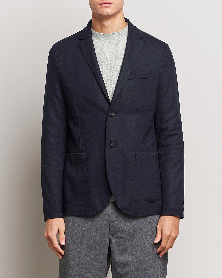 Homme | Blazers | Harris Wharf London | Two Button Vented Superfine Merino Blazer Navy