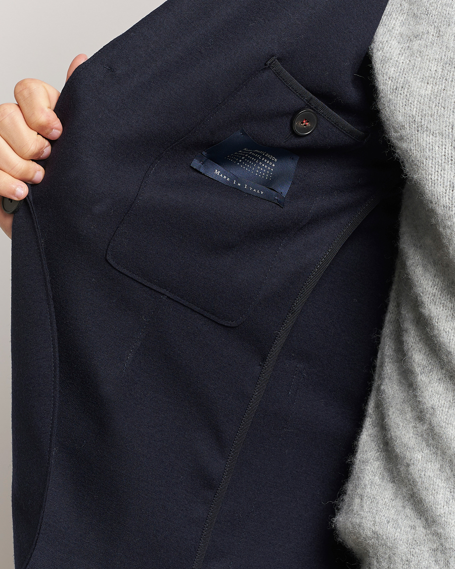 Homme | Blazers | Harris Wharf London | Two Button Vented Superfine Merino Blazer Navy