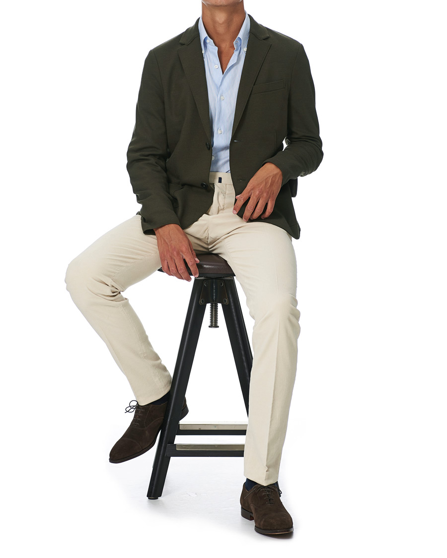 Homme | Blazers | Harris Wharf London | Two Button Vented Superfine Merino Blazer Moss Green