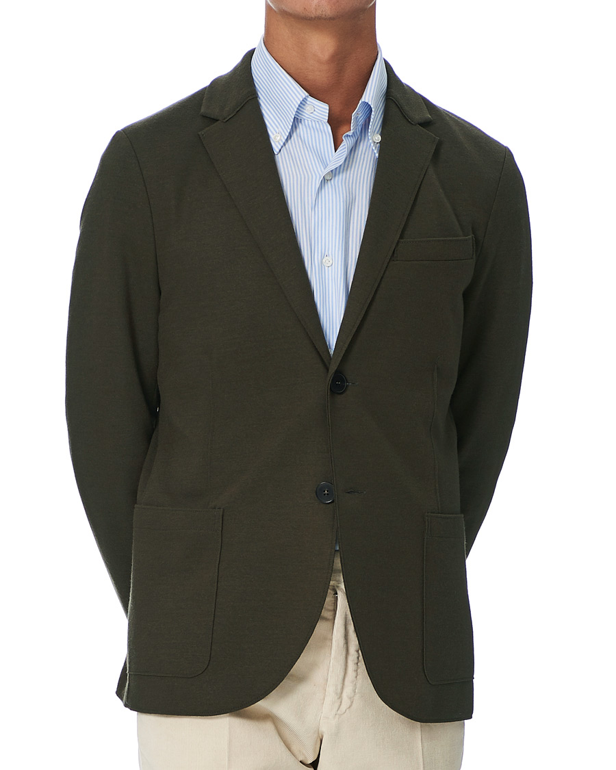 Homme | Blazers | Harris Wharf London | Two Button Vented Superfine Merino Blazer Moss Green