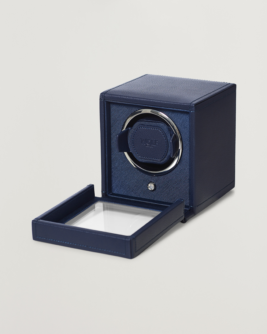 Homme | WOLF Cub Single Winder With Cover Navy | WOLF | Cub Single Winder With Cover Navy