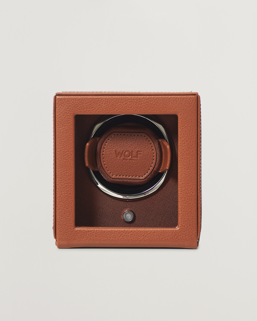 Homme | Boîtes montres et bijoux | WOLF | Cub Single Winder With Cover Cognac