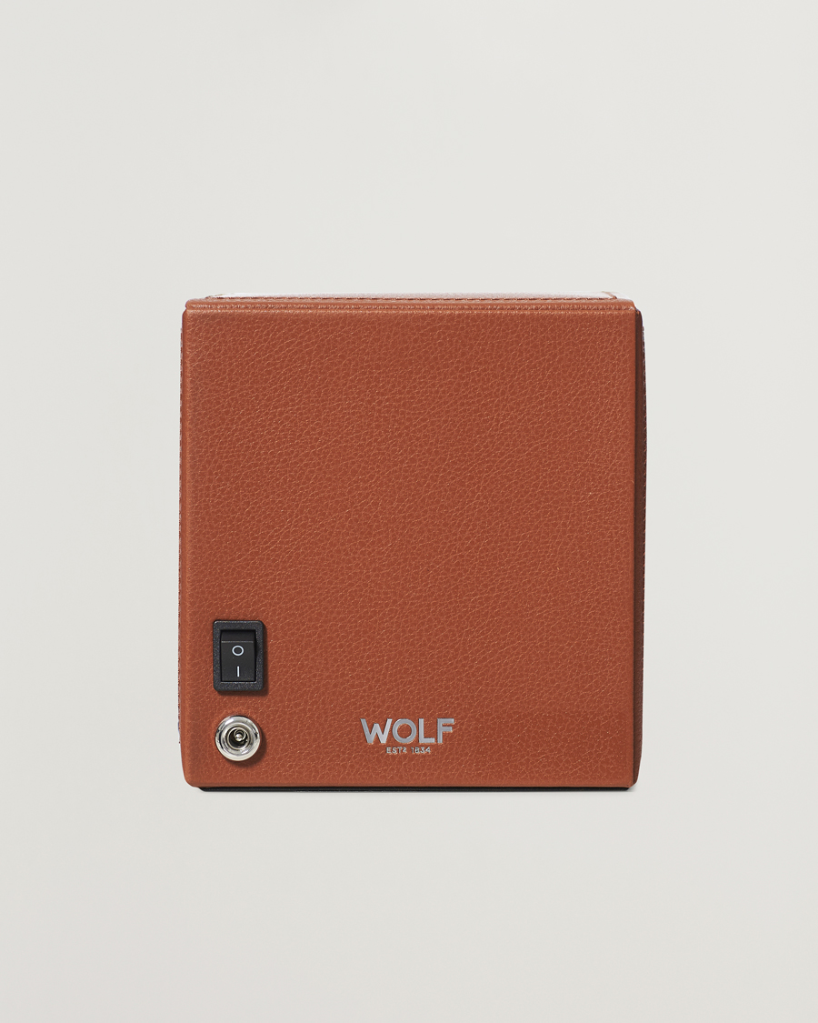 Homme | Boîtes montres et bijoux | WOLF | Cub Single Winder With Cover Cognac