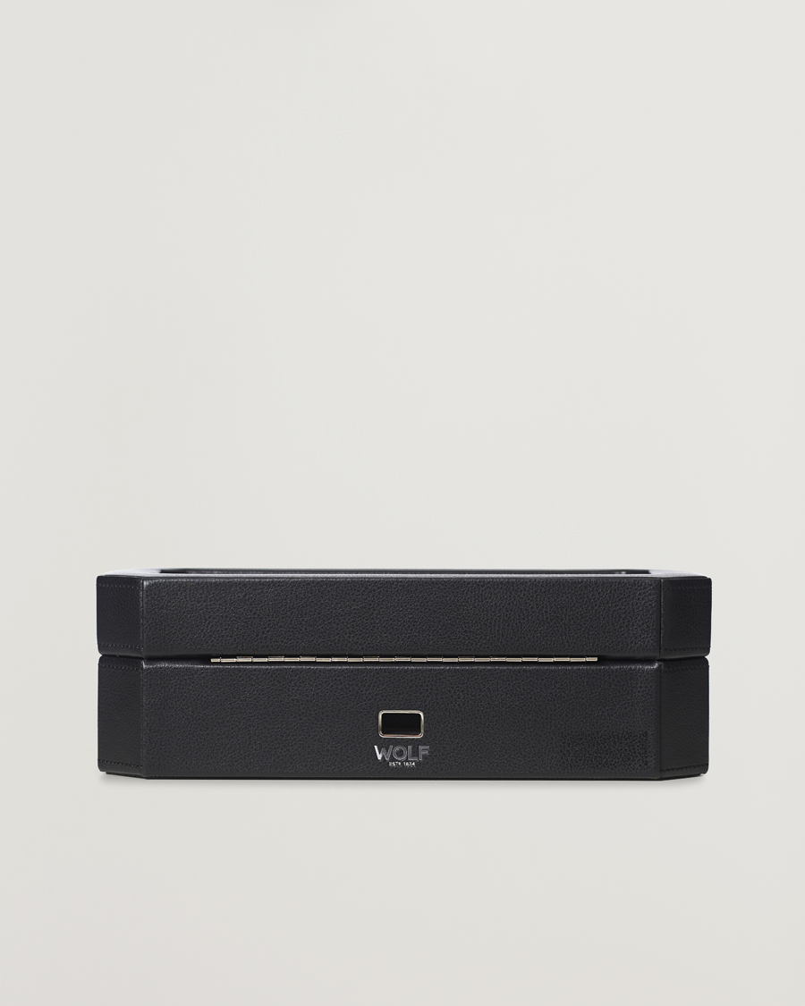 Homme | WOLF Windsor 5 Piece Watch Box Black/Grey | WOLF | Windsor 5 Piece Watch Box Black/Grey