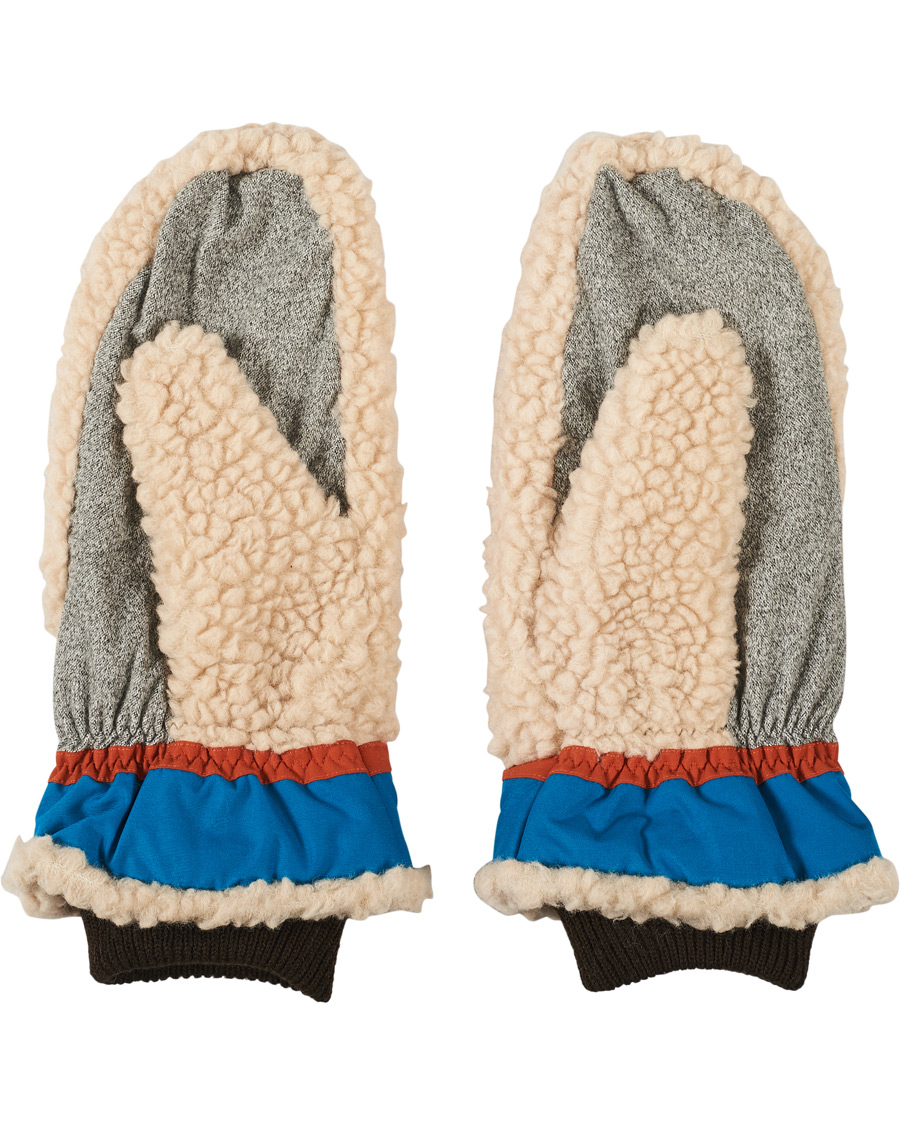Homme | Elmer by Swany Miyo Wool Teddy Mittens Beige/Blue | Elmer by Swany | Miyo Wool Teddy Mittens Beige/Blue