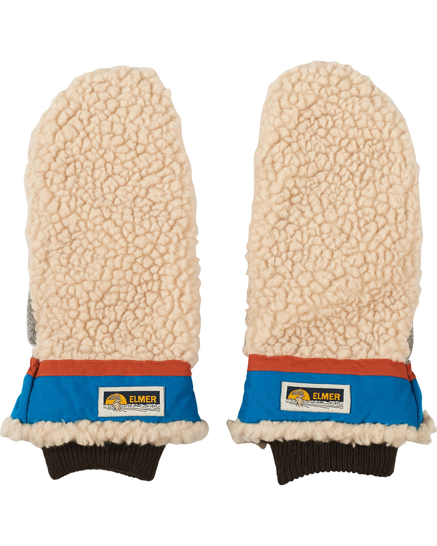 Homme | Elmer by Swany Miyo Wool Teddy Mittens Beige/Blue | Elmer by Swany | Miyo Wool Teddy Mittens Beige/Blue