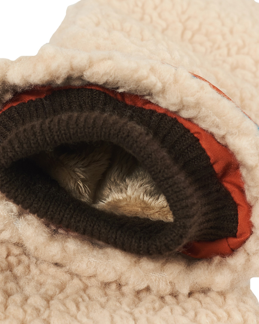 Homme | Elmer by Swany Miyo Wool Teddy Mittens Beige/Blue | Elmer by Swany | Miyo Wool Teddy Mittens Beige/Blue