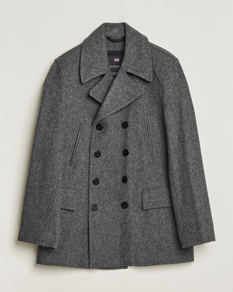 Homme | Manteaux Et Vestes | Gloverall | Churchill Reefer Peacoat Grey