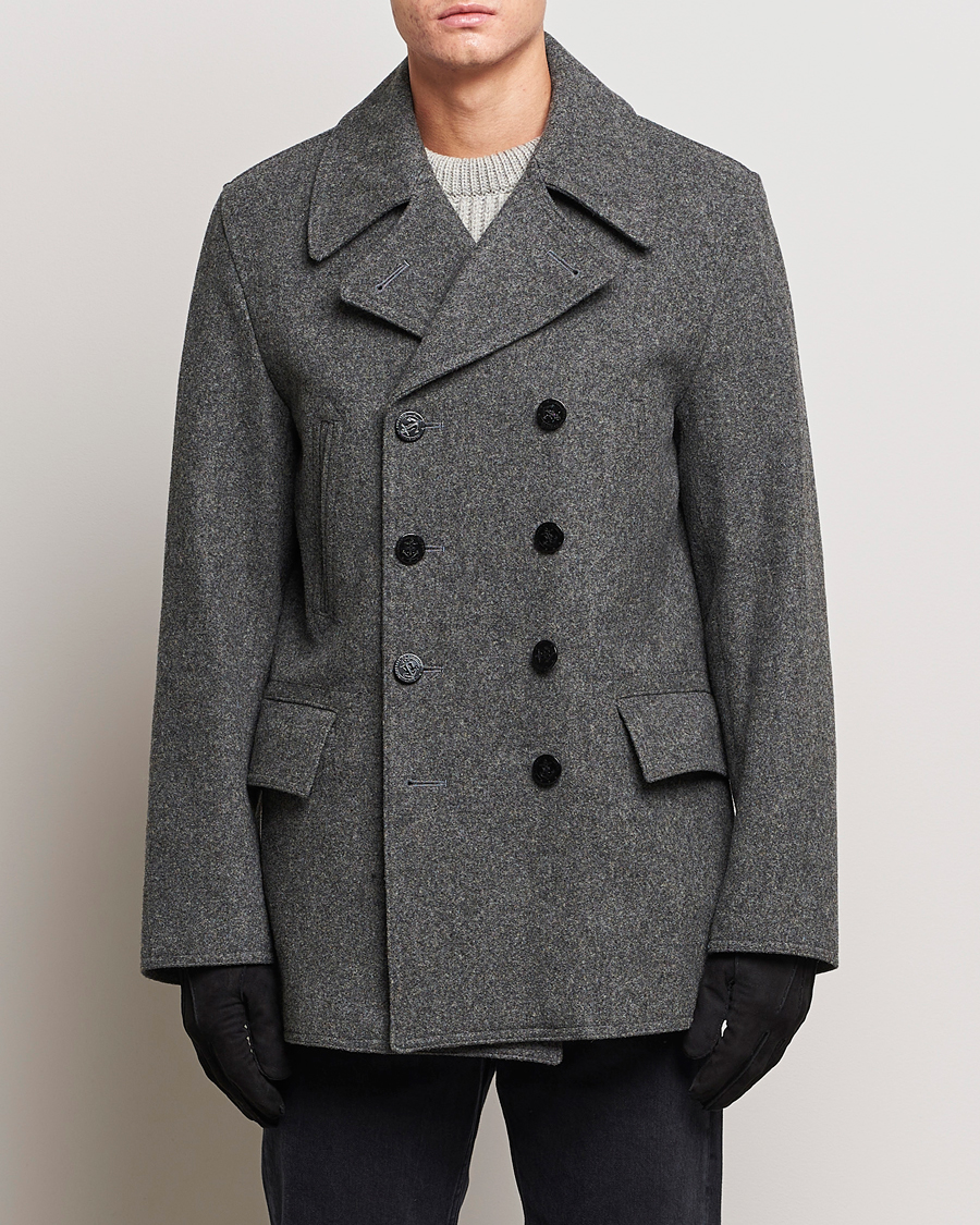 Homme | Manteaux Et Vestes | Gloverall | Churchill Reefer Peacoat Grey