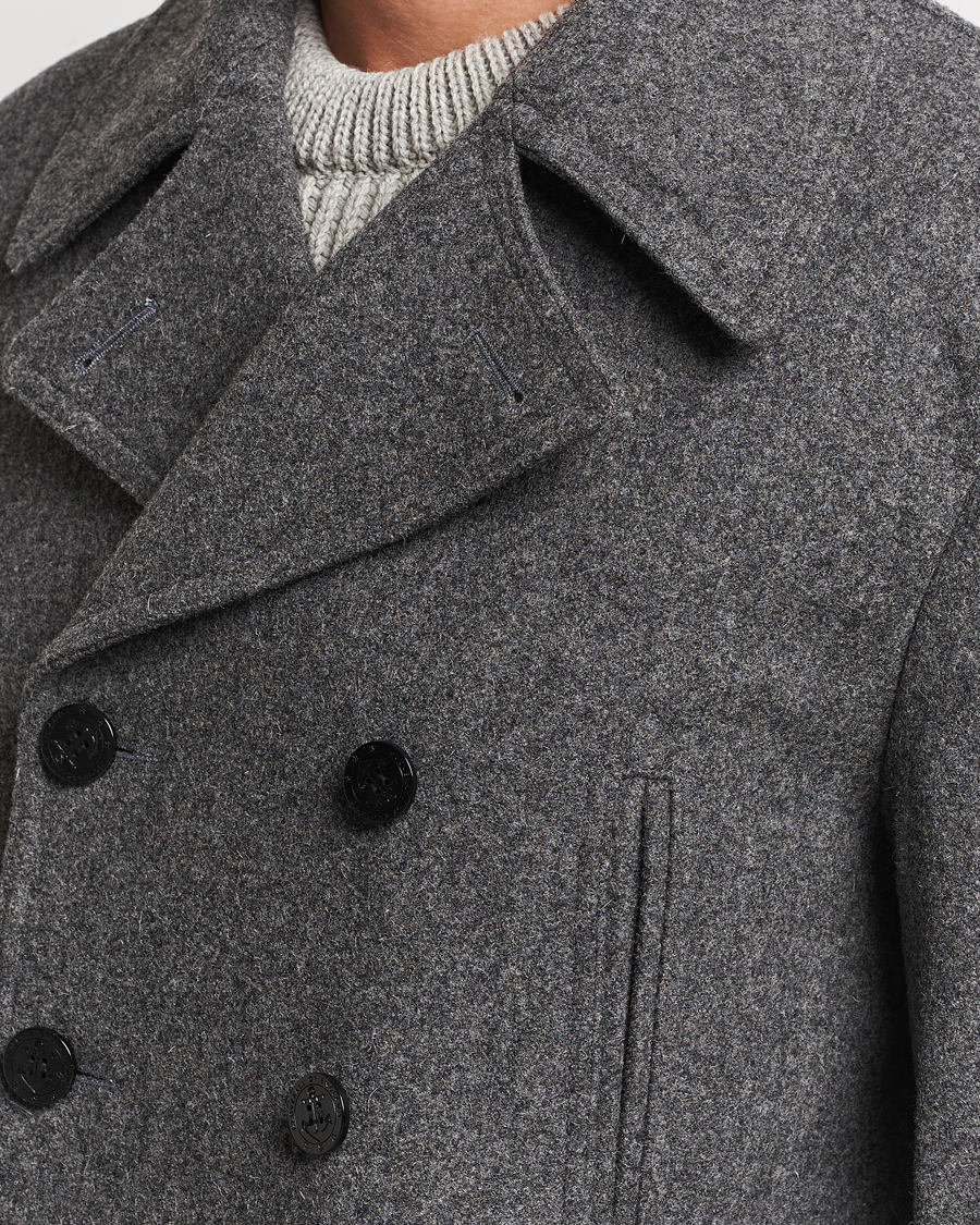 Homme | Manteaux Et Vestes | Gloverall | Churchill Reefer Peacoat Grey