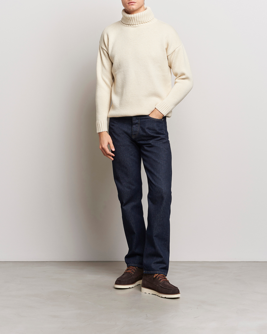Homme | Pulls Et Tricots | Gloverall | Submariner Chunky Wool Rollneck Ecru