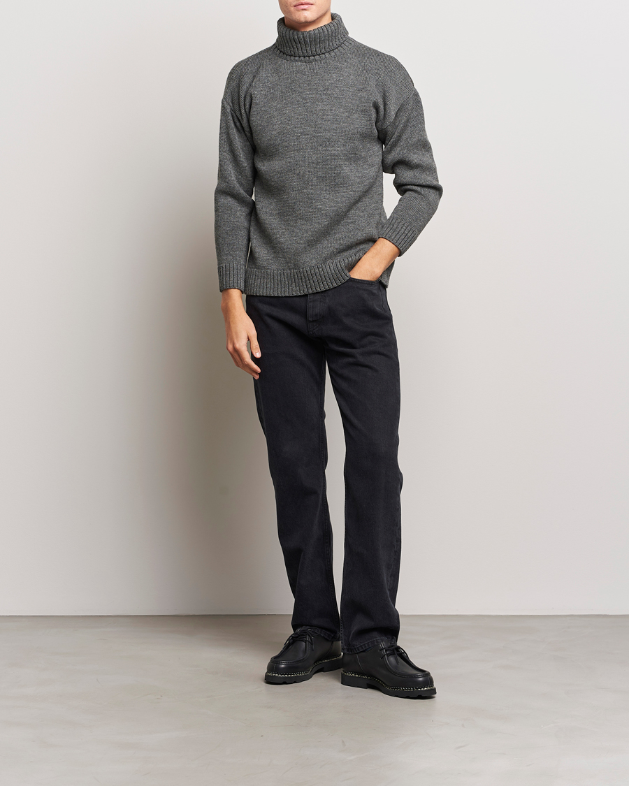 Homme | Pulls Et Tricots | Gloverall | Submariner Chunky Wool Rollneck Grey