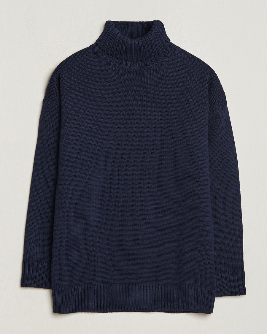 Homme | Pulls Et Tricots | Gloverall | Submariner Chunky Wool Rollneck Navy