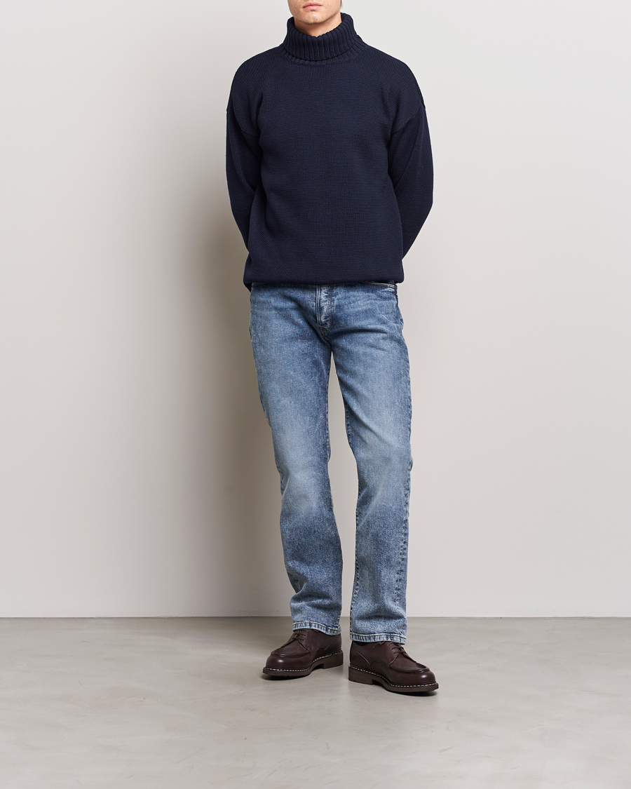 Homme | Pulls Et Tricots | Gloverall | Submariner Chunky Wool Rollneck Navy