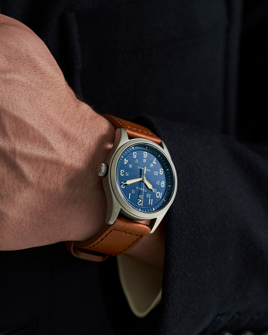 Homme |  | Timex | Field Post Mechanical Watch 38mm Blue Dial
