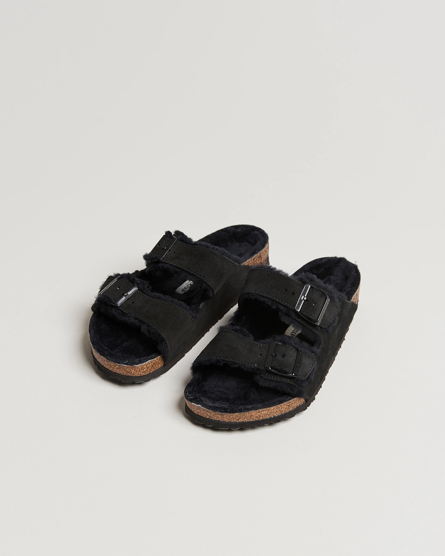 Homme | Chaussures | BIRKENSTOCK | Arizona Shearling Classic Footbed Black Suede