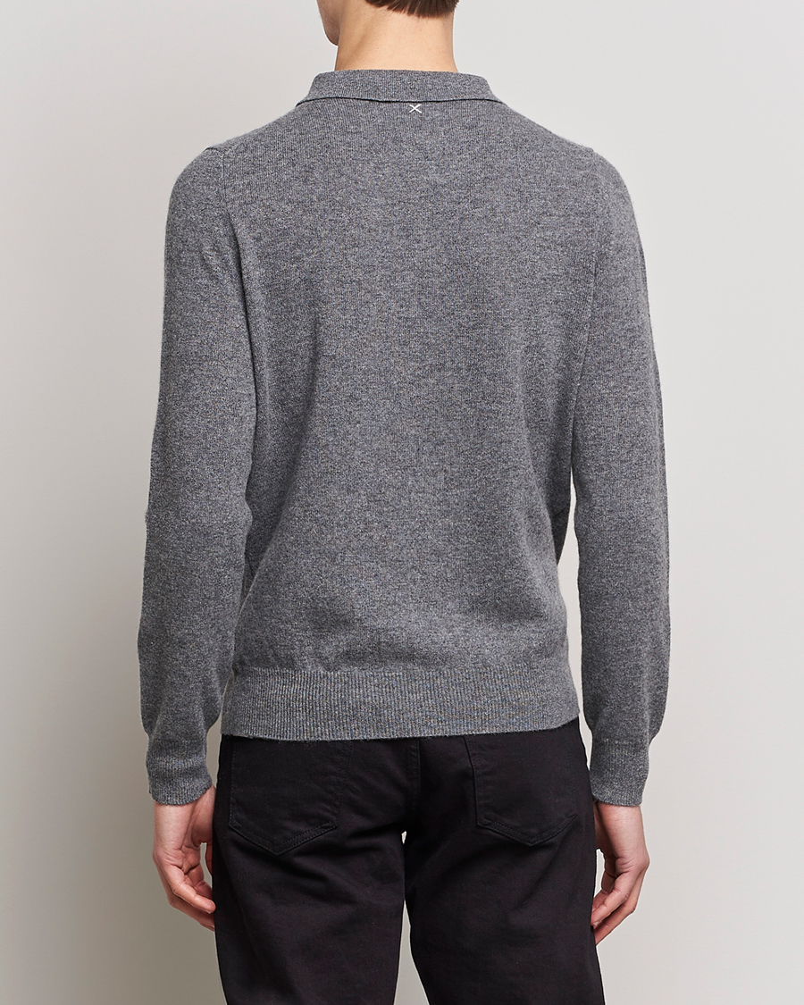 Homme | Pulls Et Tricots | People's Republic of Cashmere | Cashmere Long Sleeve Polo Heather Grey