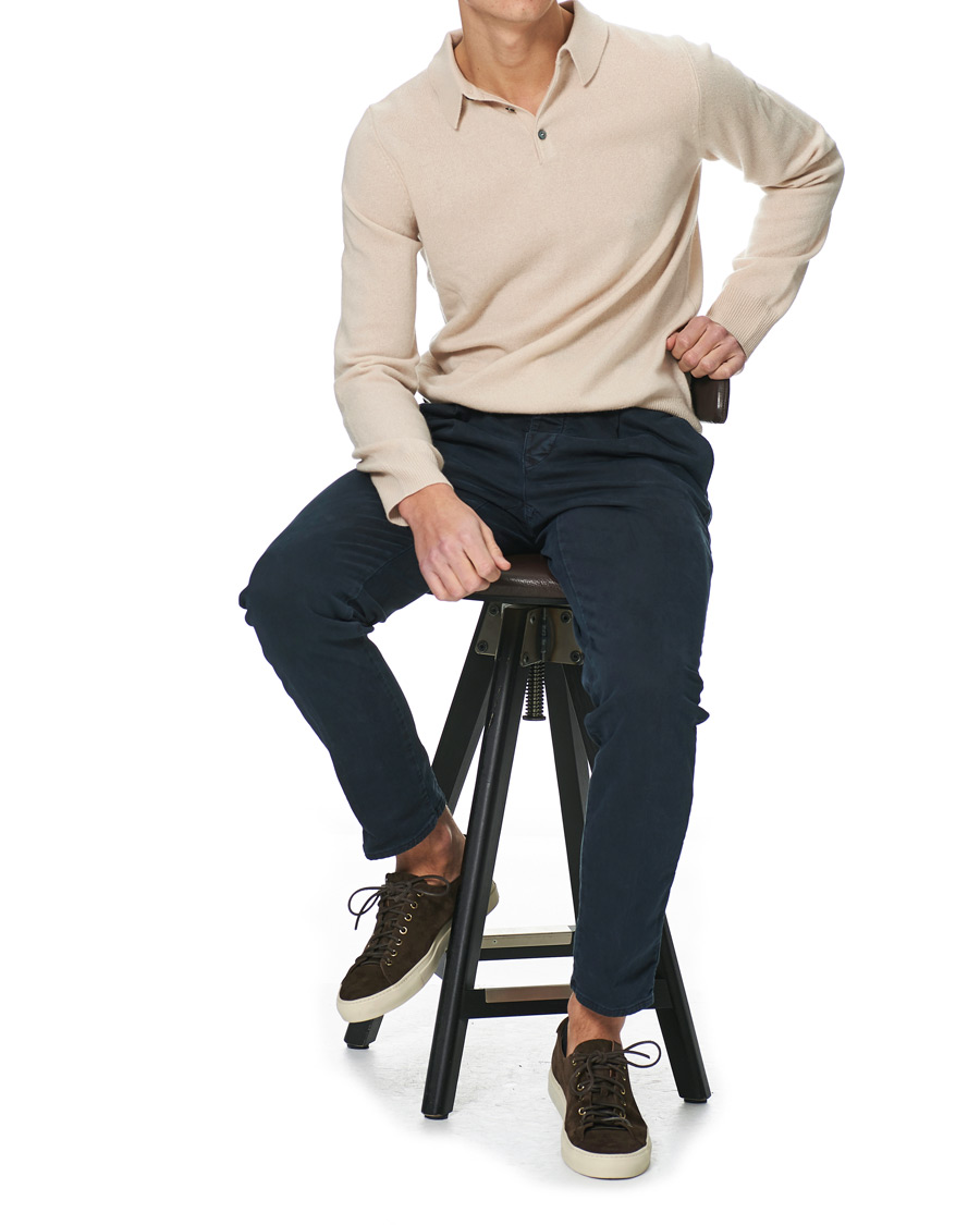 Homme | Pulls Et Tricots | People's Republic of Cashmere | Cashmere Long Sleeve Polo Cream