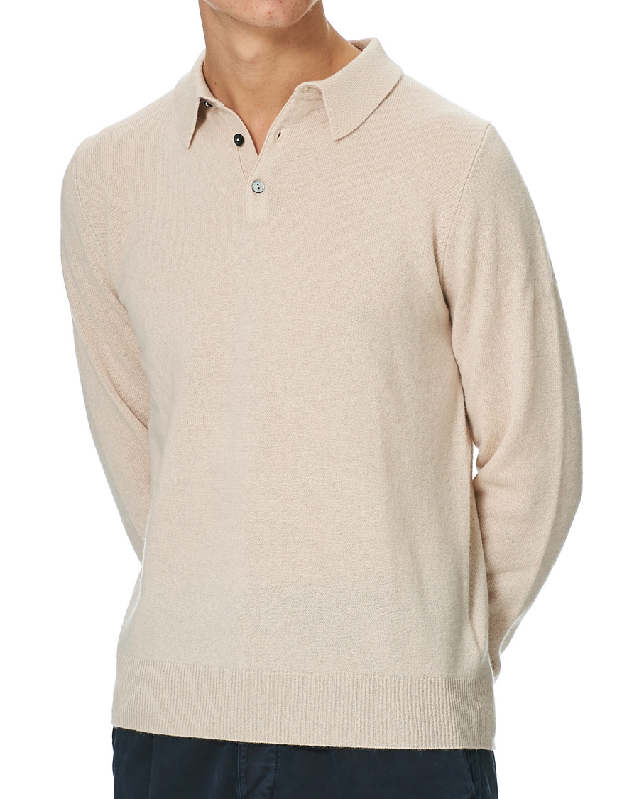Homme | Pulls Et Tricots | People's Republic of Cashmere | Cashmere Long Sleeve Polo Cream