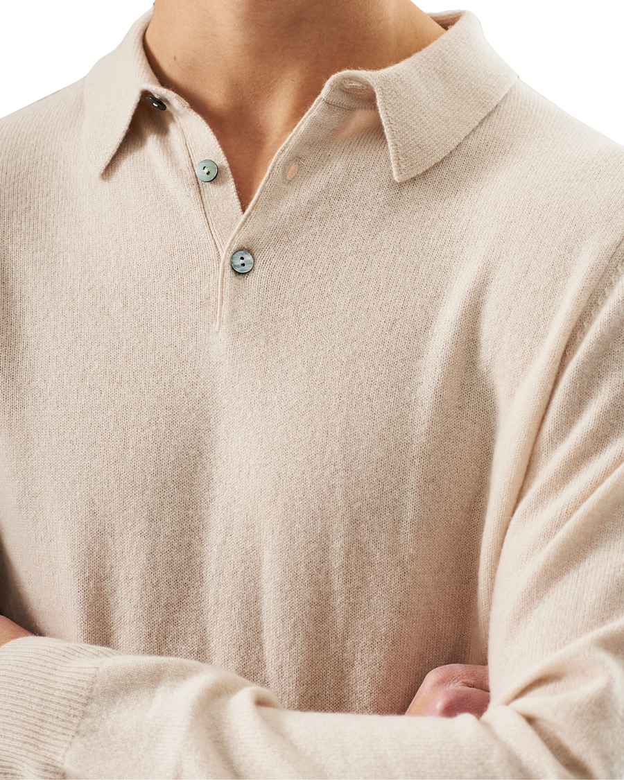 Homme | Pulls Et Tricots | People's Republic of Cashmere | Cashmere Long Sleeve Polo Cream