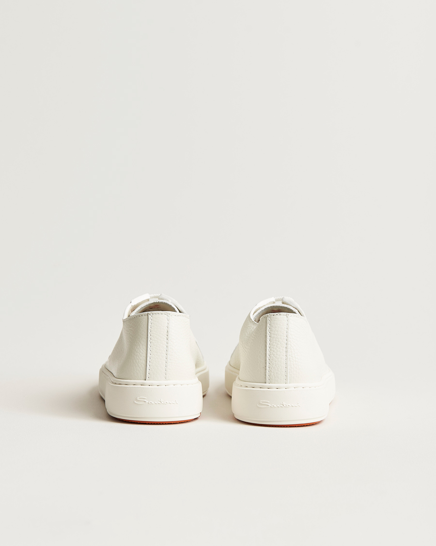 Homme | Baskets | Santoni | Low Top Grain Leather Sneaker White Calf